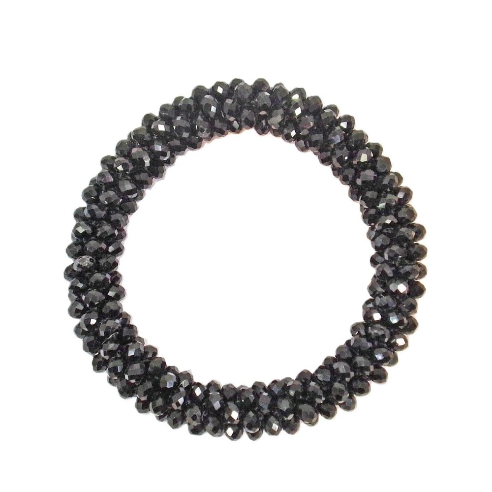 Macy's Beaded Crystal Stretch Bracelet - Black